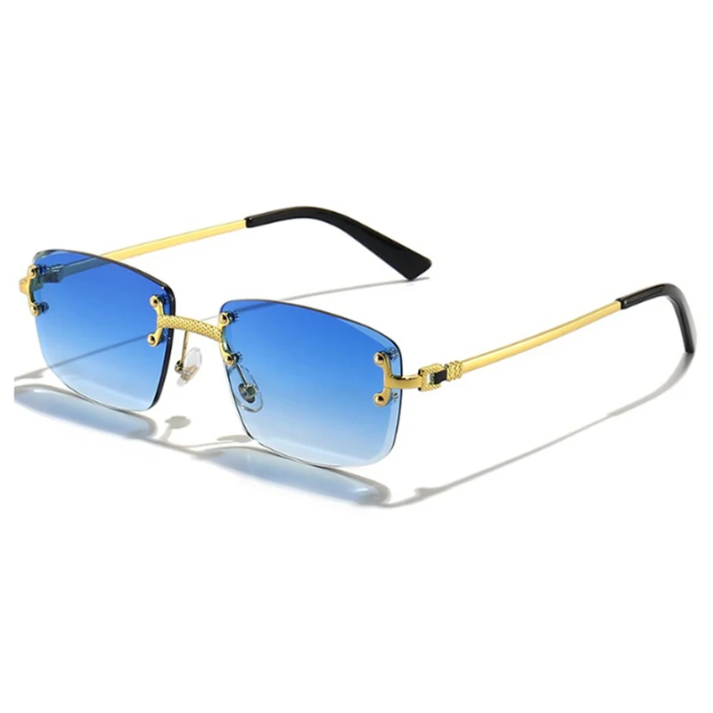 New Luxury Rimless Square Gradient Sunglasses