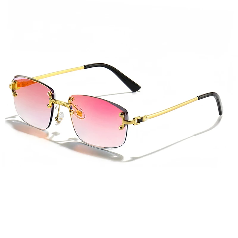 New Luxury Rimless Square Gradient Sunglasses