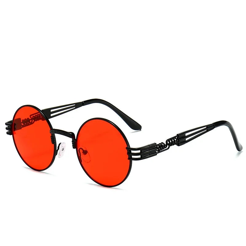 Unisex Metal Round Steampunk Sunglasses