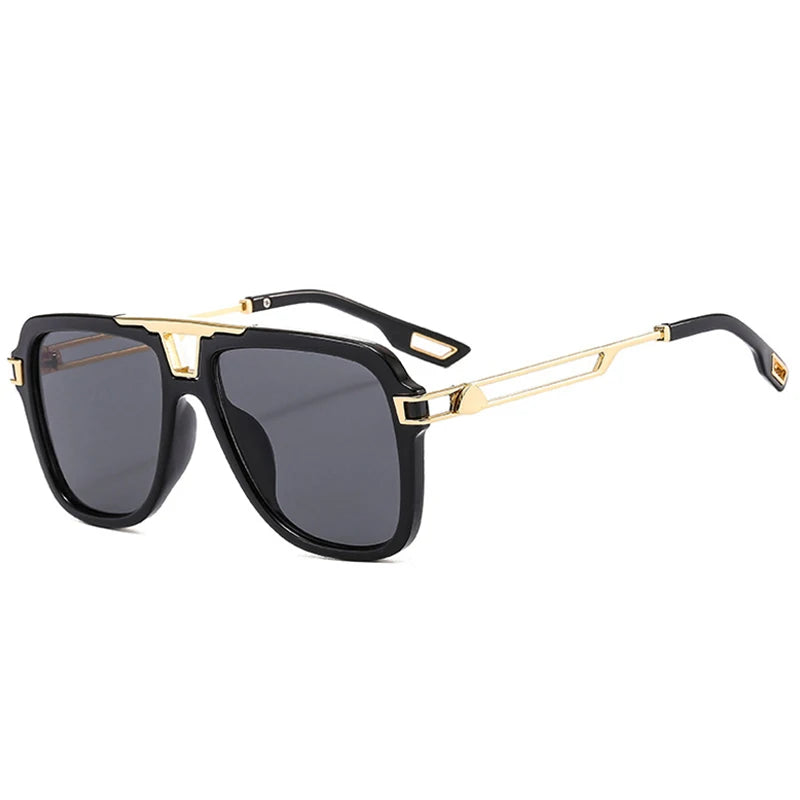Retro Double Bridges Square Sunglasses