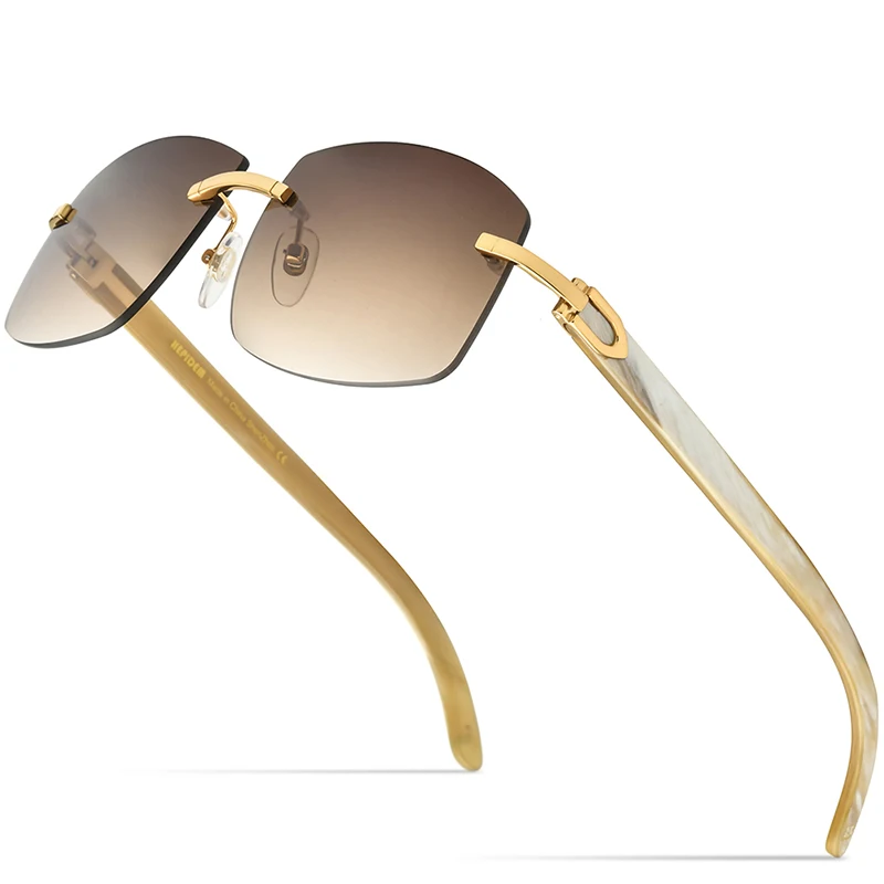 Squared Rimless Luxury Sunglasses