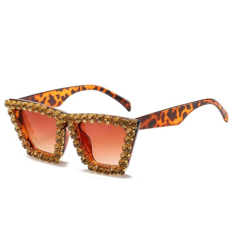 Big Frame Rhinestone Cat Eye Sunglasses