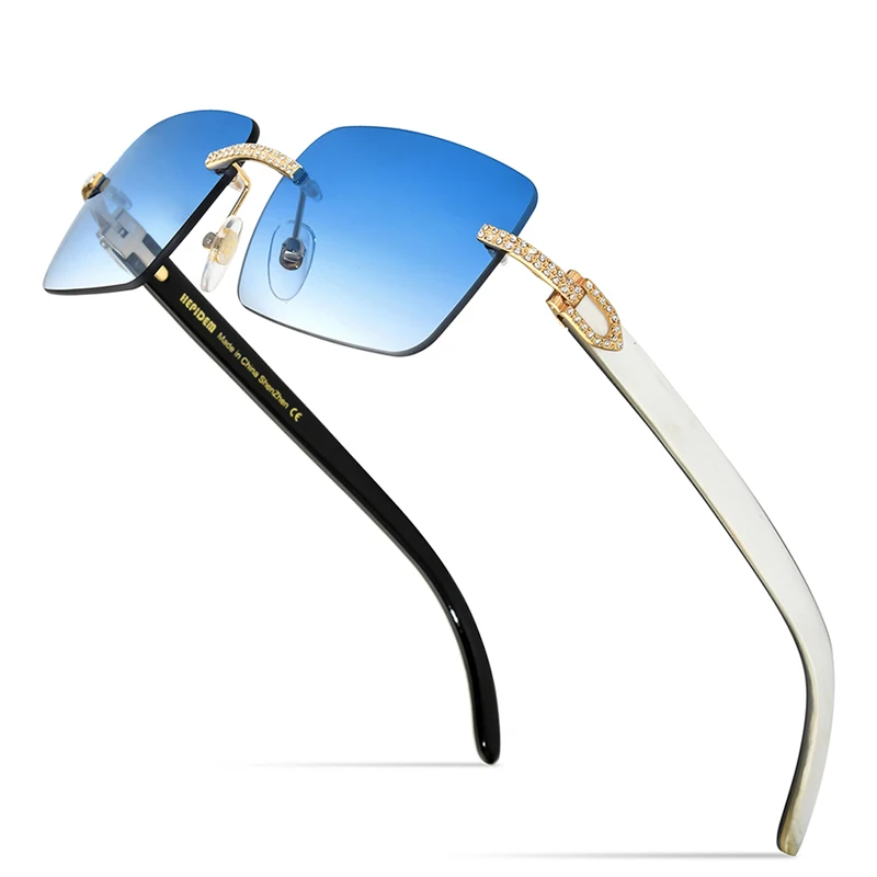Rimless Luxury Diamonds Buffs Sunglasses