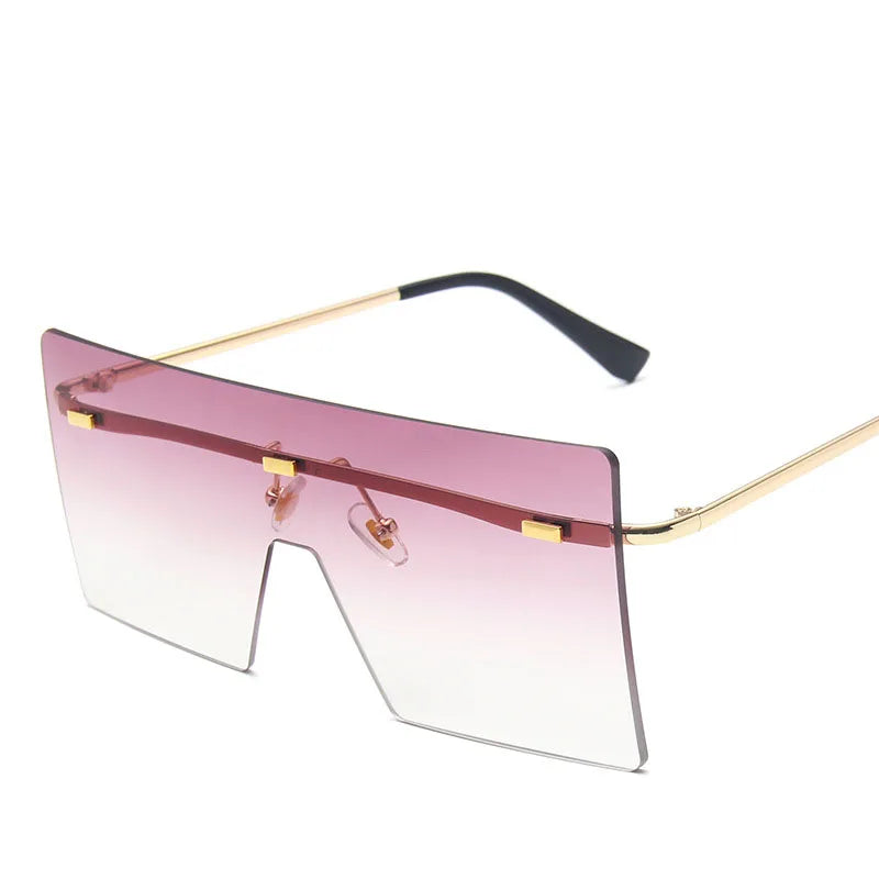 Square Style One Piece Oversized Sunglasses for Women