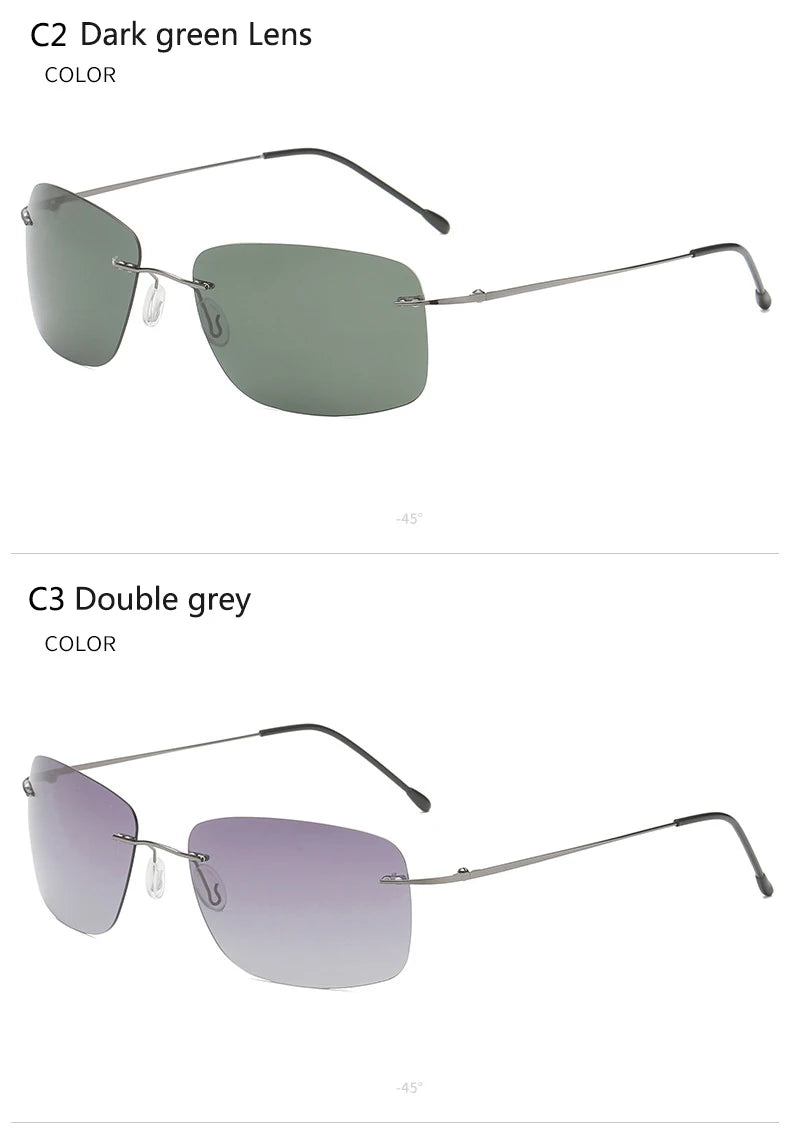 Men’s Ultralight Rimless Titanium Sunglasses