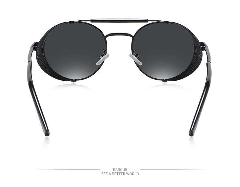 Polarized Steampunk Round Sunglasses