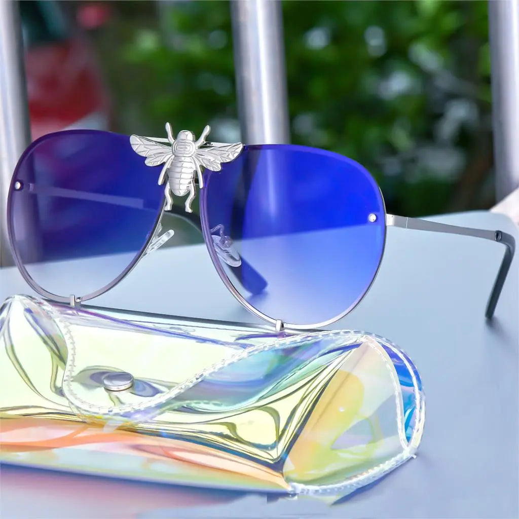 Metal Big Bee Pilot Sunglasses