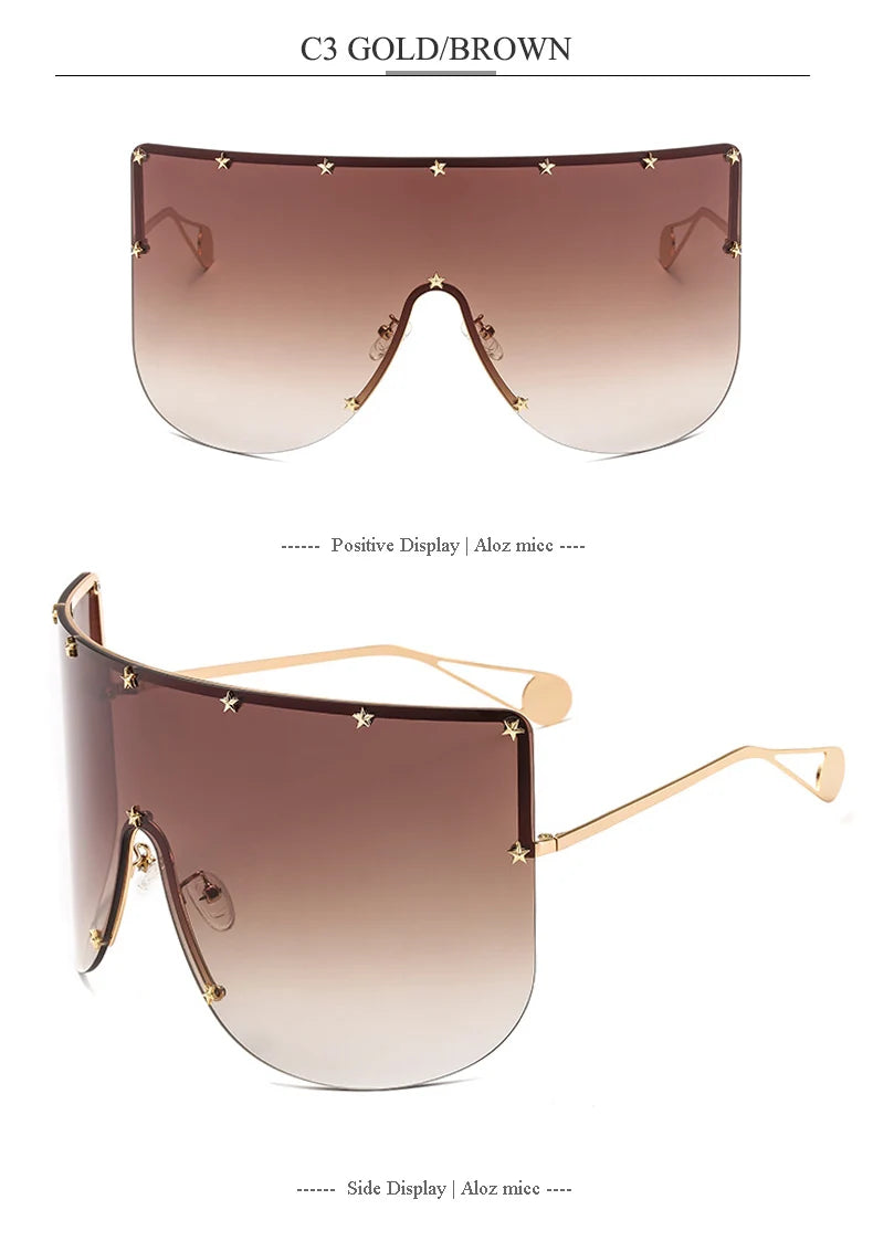 New Oversized Shield Women Sunglasses