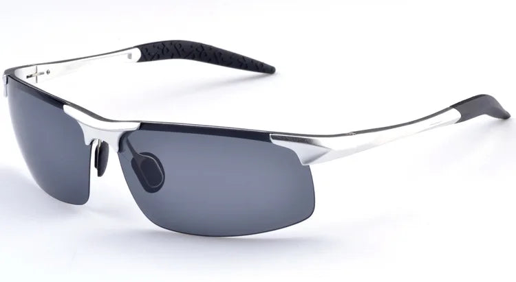 Polarized Sports Semi Rimless Aluminum Frame Sunglasses