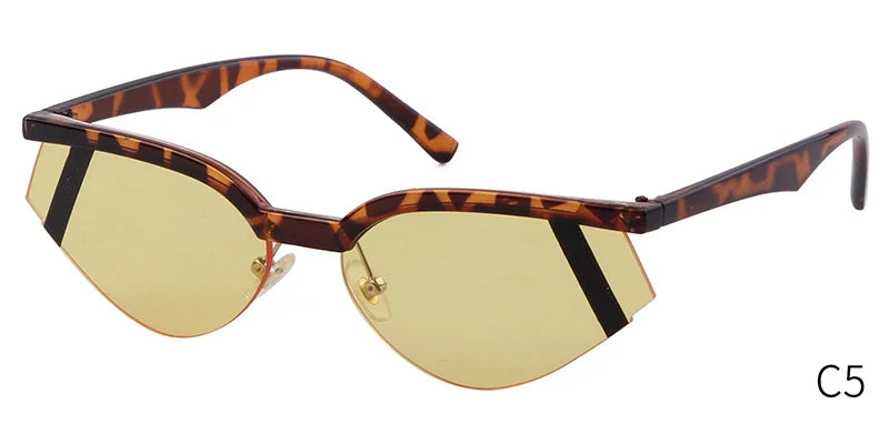 Striped Cat Eye Mini Sunglasses for Women