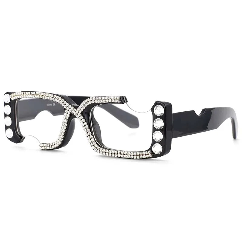 Diamond Cut Square Eyeglasses
