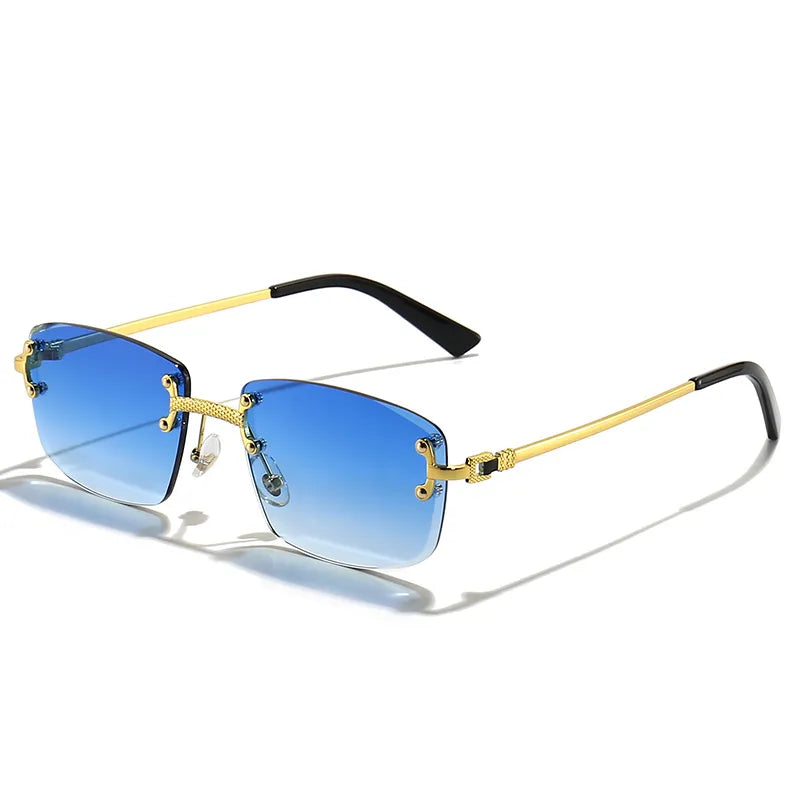 New Luxury Rimless Square Gradient Sunglasses