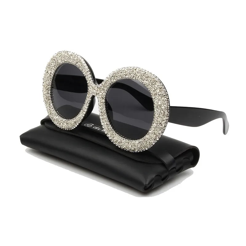 Round Glitter women Sunglasses