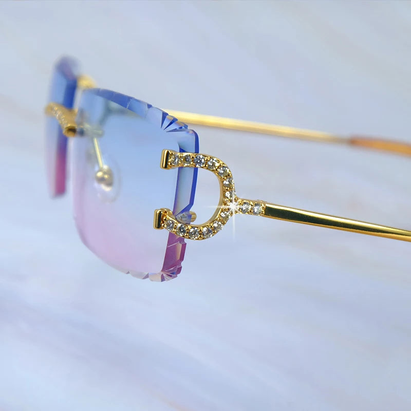 Iced Out Rimless Vintage Shades Eyewear