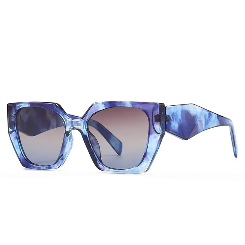 Retro Polygon Cat Eye Colorful Sunglasses for Women