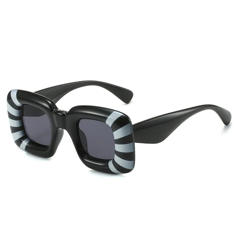 Stripe Fashion Square Sunglasses