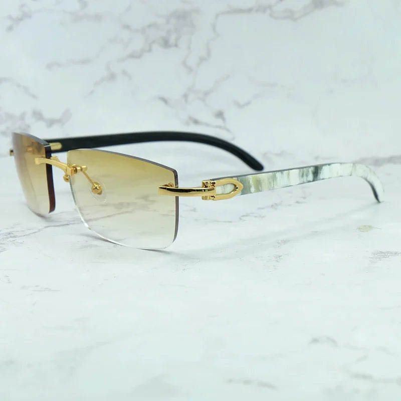 Rimless Luxury Designer Marble SunGlasses