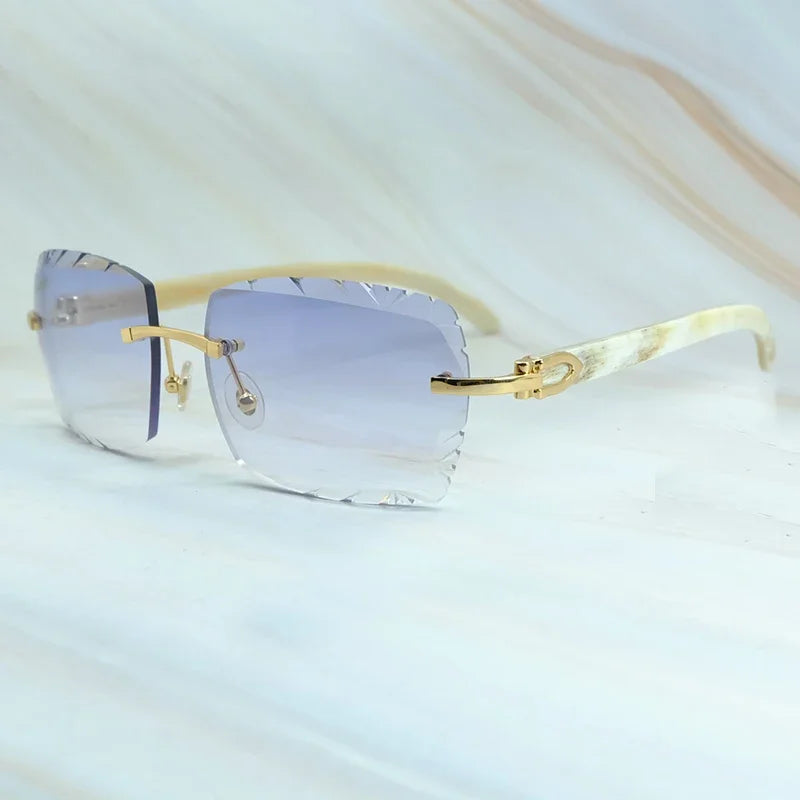 Rimless Diamond Cut Luxury Buffs SunGlasses