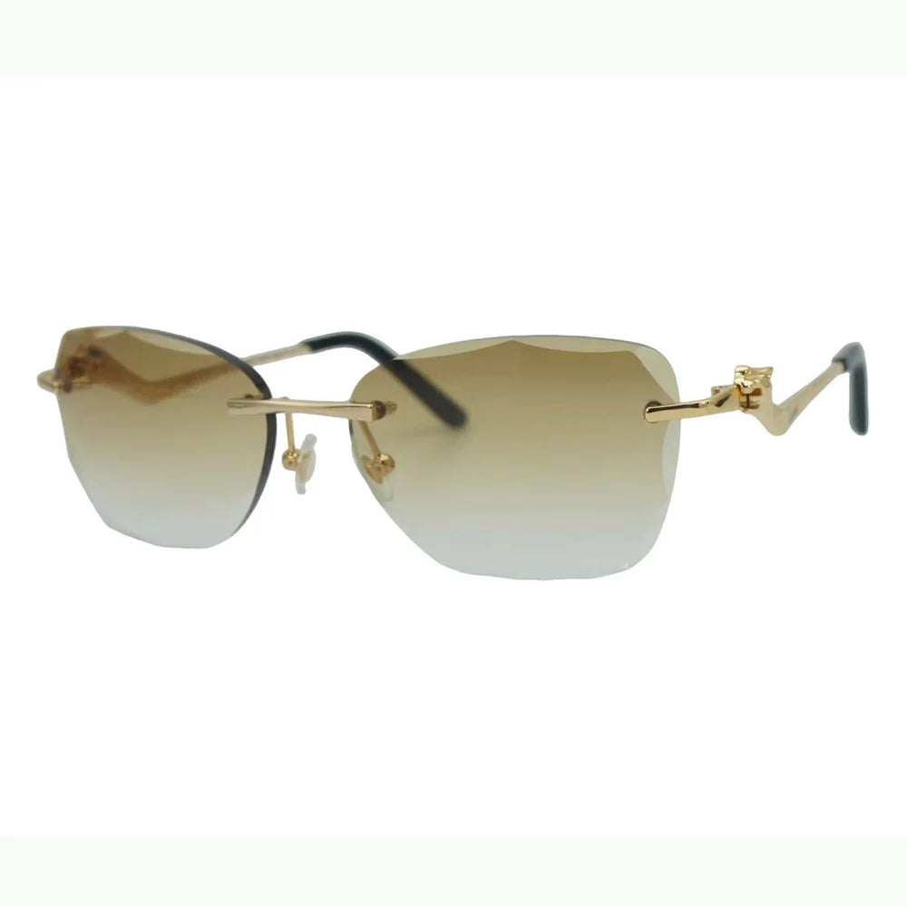 High-end luxury rimless sunglasses