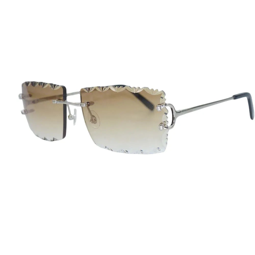 Luxury Rimless Metal Sunglasses