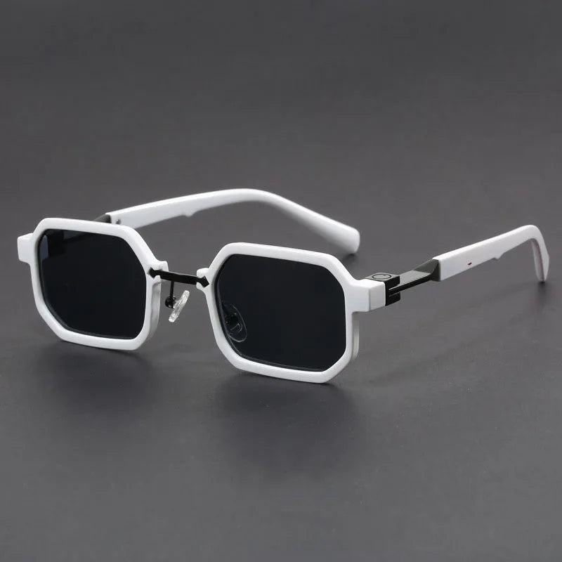 Polygonal flat mirror artistic sunglasses