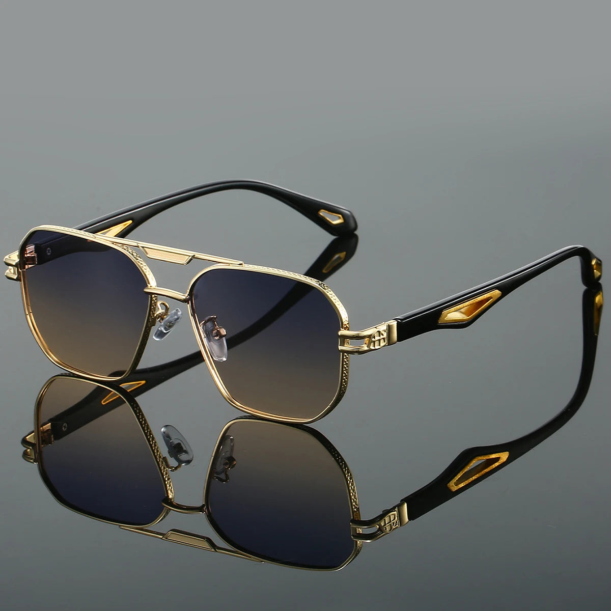 Vintage Square Double Bridge Sunglasses