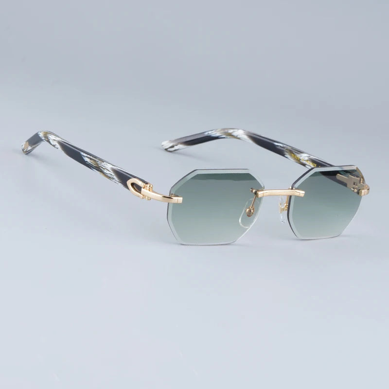 Rimless Polygon Acetate Sunglasses