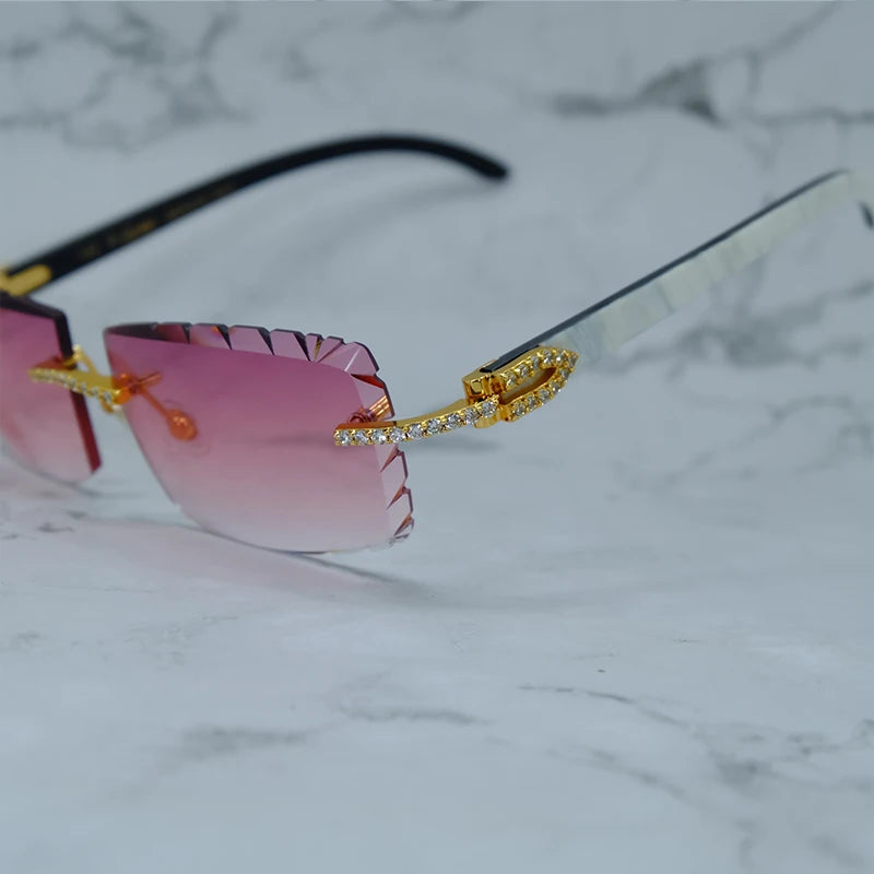 Natural Buffs Rimless Vintage Sun Glasses