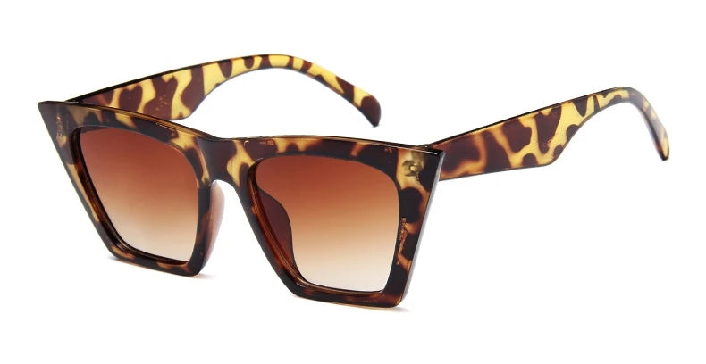 Cat eye sunglasses women fashion flat top acetate sunglasses