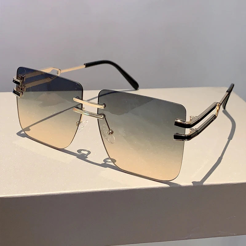 Luxury Fashion Rimless Square Sunglasses