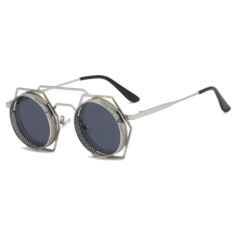 Round Fashion Retro Steampunk Sunglasses