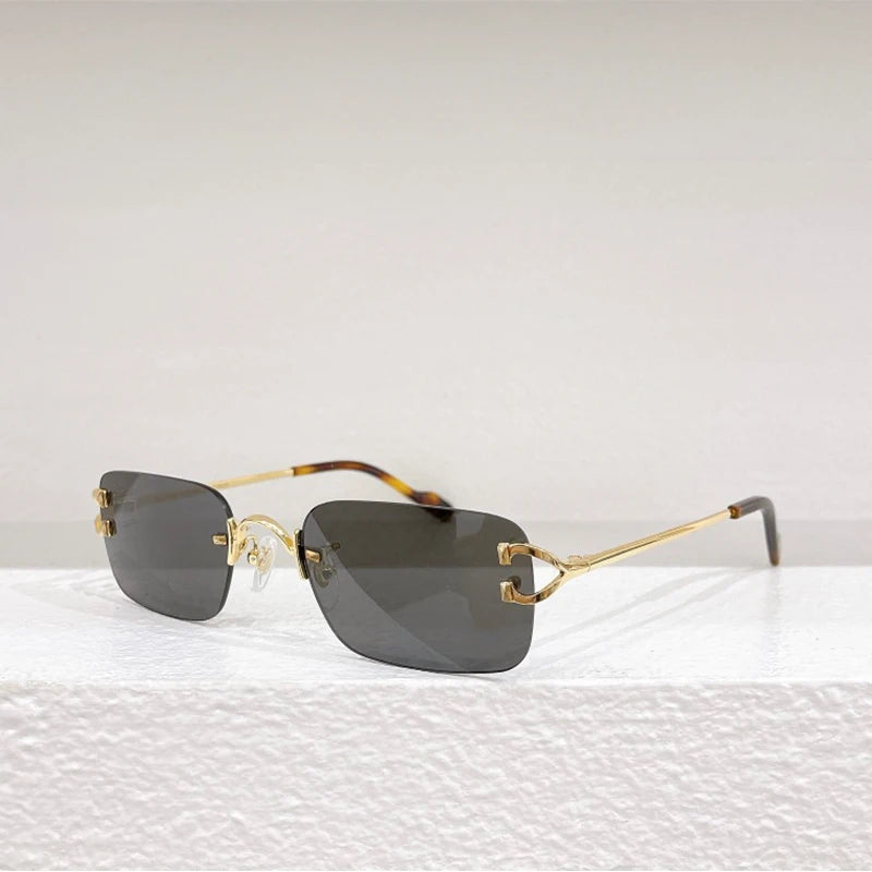 Rimless Sunglasses Luxury Frame with Colorful Lenses