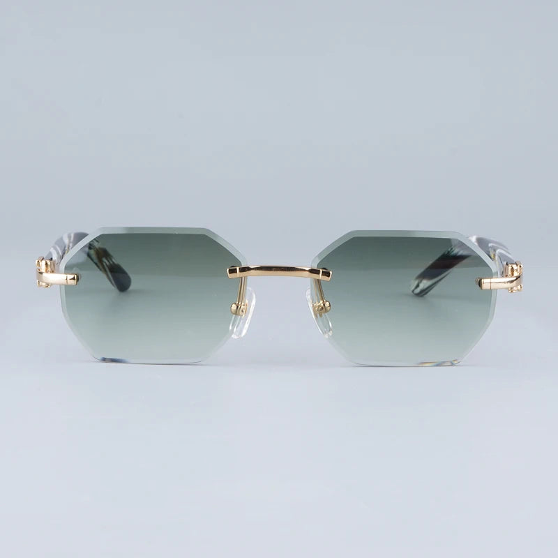 Rimless Polygon Acetate Sunglasses