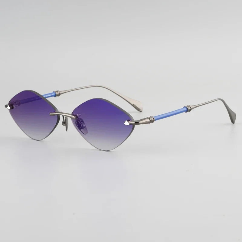 The SKYLINE Rimless Diamond Shaped Sunglasses