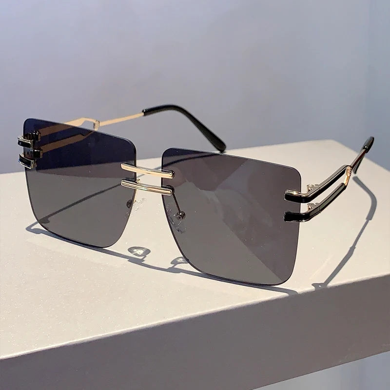 Luxury Fashion Rimless Square Sunglasses