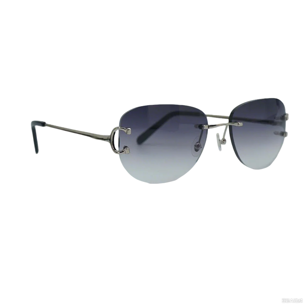 Luxury Rimless Metal Sunglasses