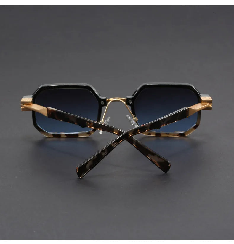 Polygonal flat mirror artistic sunglasses