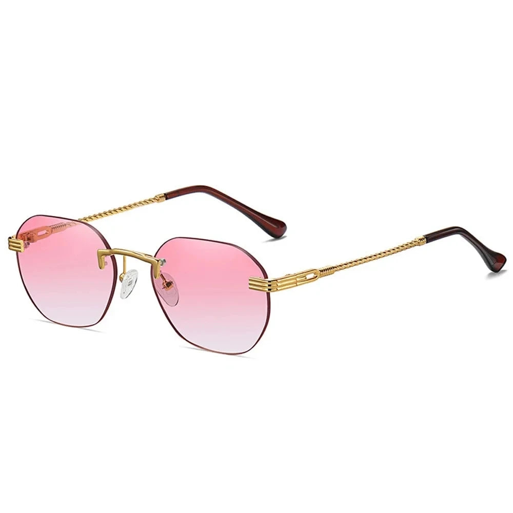 Frameless Golden Metal Sunglasses