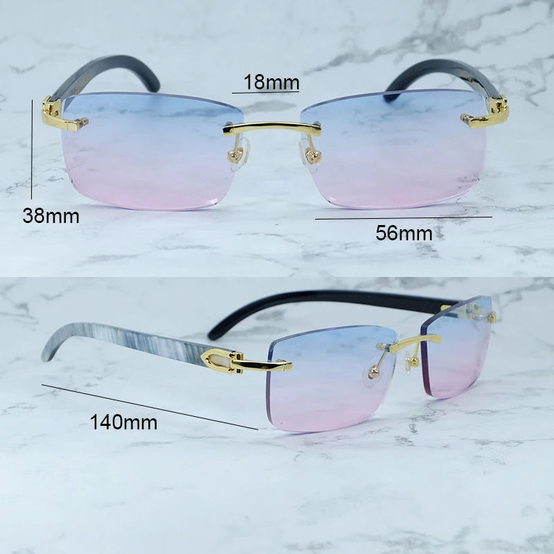 Rimless Luxury Designer Marble SunGlasses