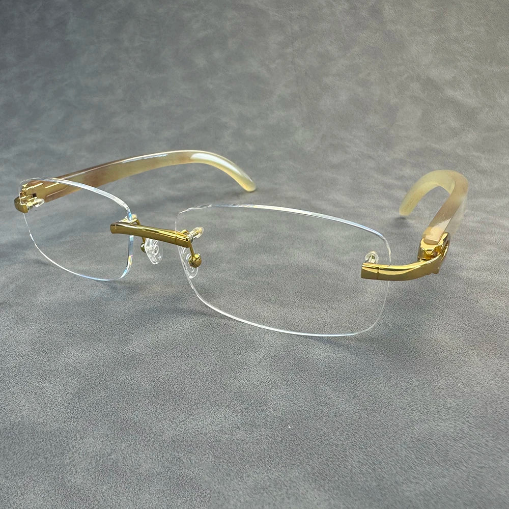 Rimless Square Retro Eyewear