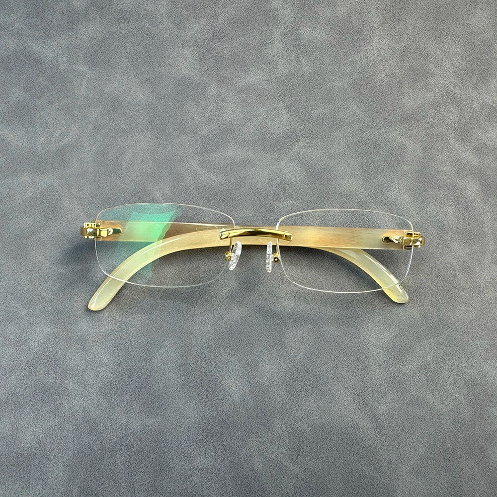 Rimless Square Retro Eyewear