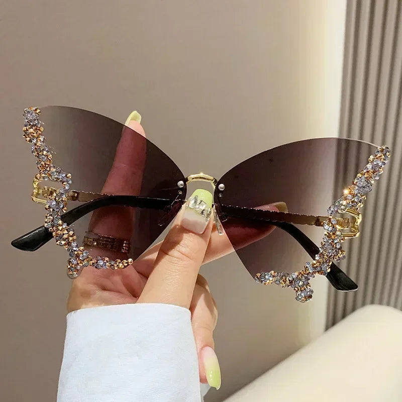 Butterfly Women Rimless Sunglasses