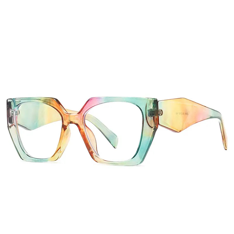 Retro Polygon Cat Eye Colorful Sunglasses for Women