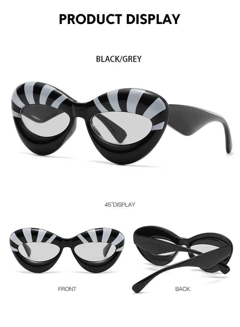 Stripe Fashion Cat Eye Sunglasses