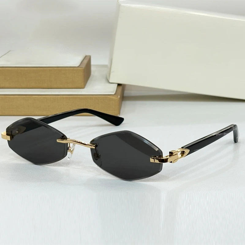 Diamond Shaped Rimless Sunglasses