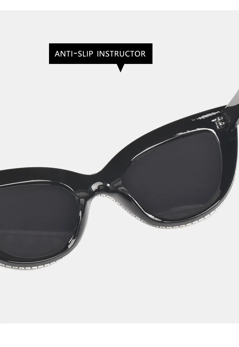 Oversized Diamond Cat Eye Sunglasses for Women