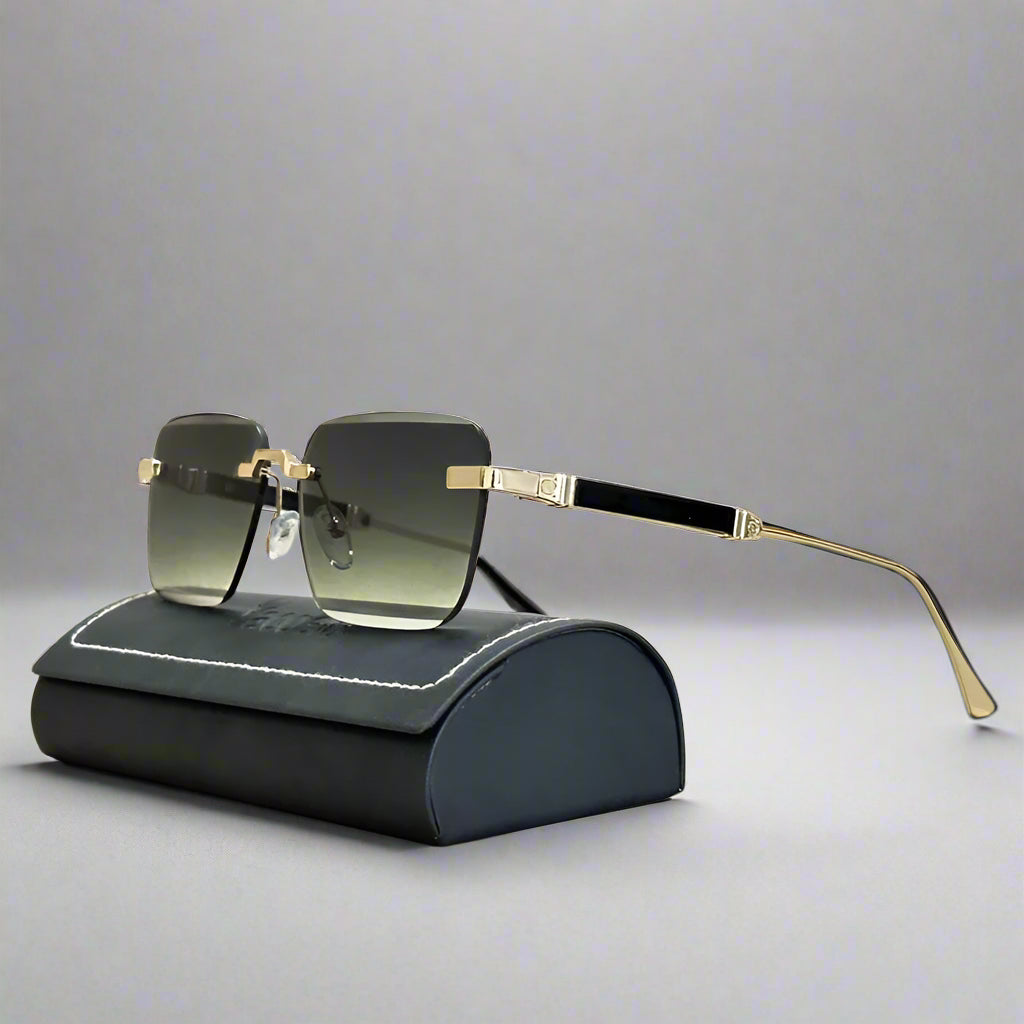 Luxury Rimless Square Sunglasses